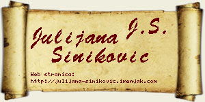 Julijana Šiniković vizit kartica